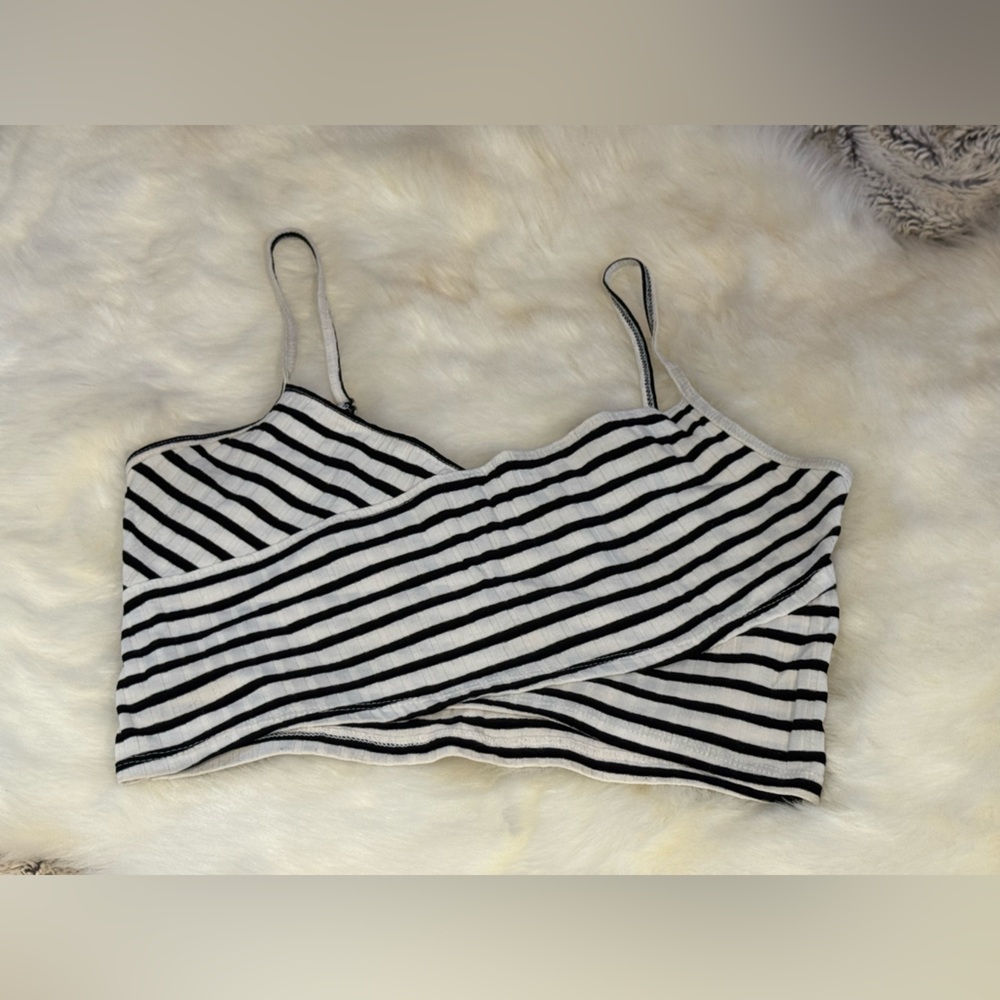 Chic Black and Cream Striped Camisole